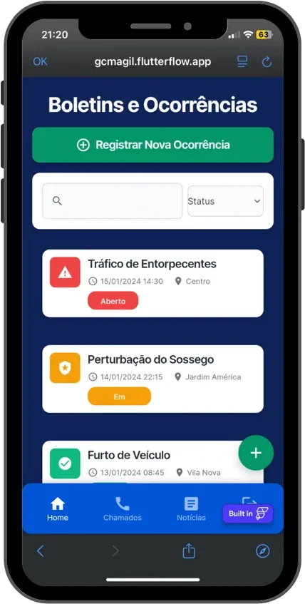 Boletins e ocorrências